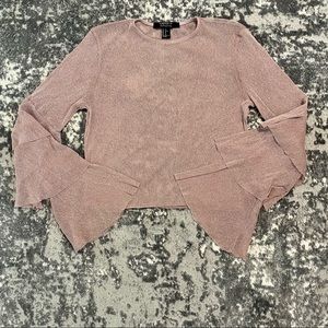 Forever 21 Sheer Pink Blouse with Silver Glitter